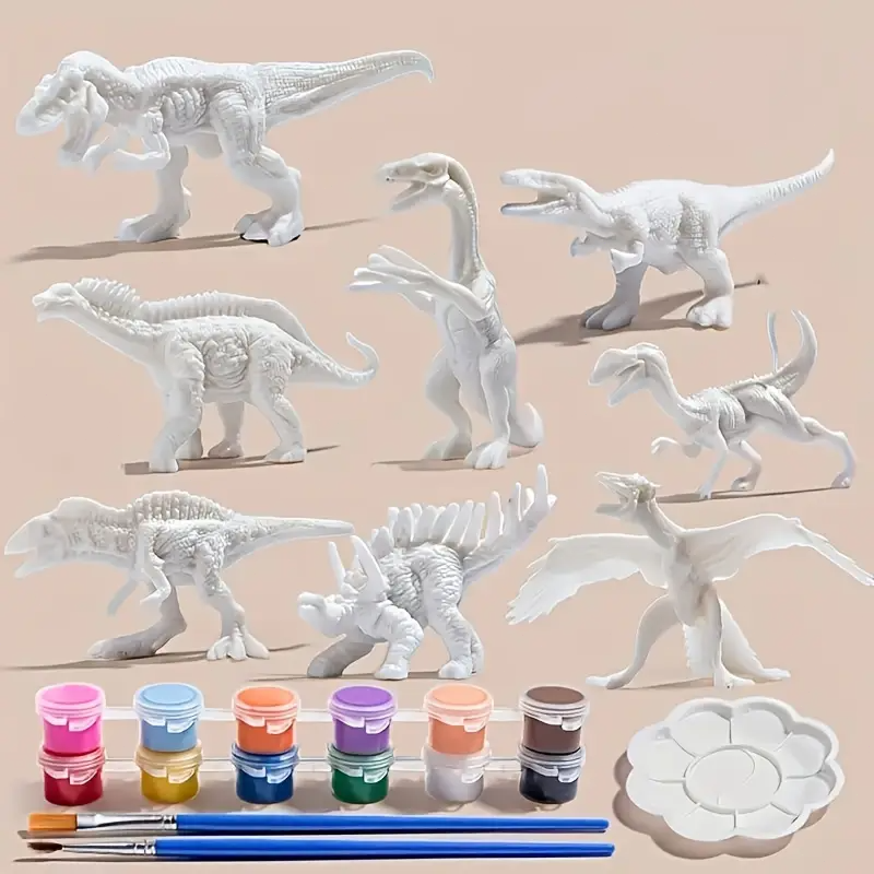 6pcs/8pcs, DIY Coloring Dinosa - Puzzle Blank White incelemesi ve fiyatı