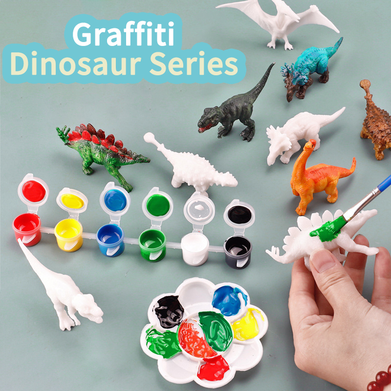 6pcs/8pcs, DIY Coloring Dinosa - Puzzle Blank White incelemesi ve fiyatı
