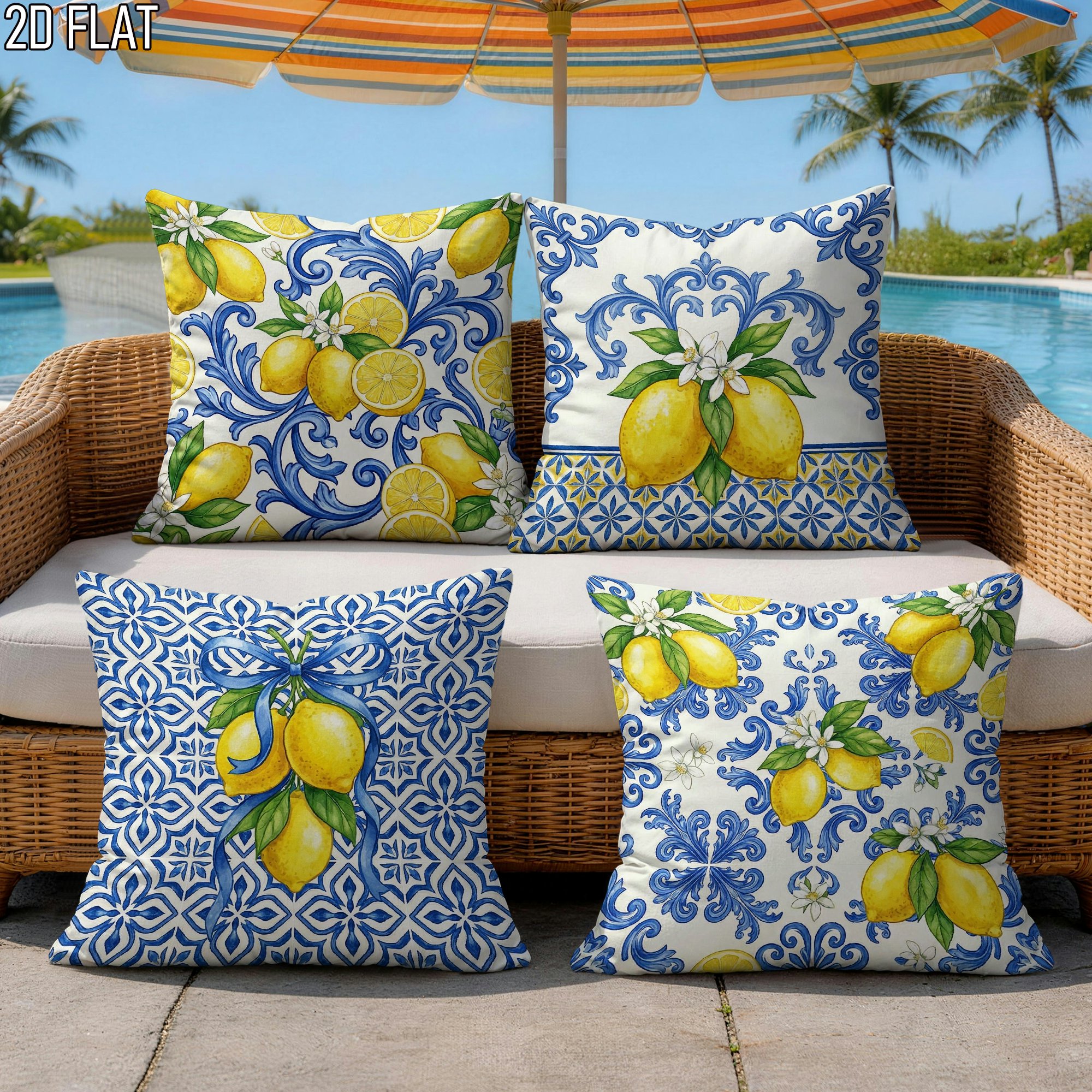 4Pcs Italian Summer Style Thro - Ceramic Tile Blank incelemesi ve fiyatı