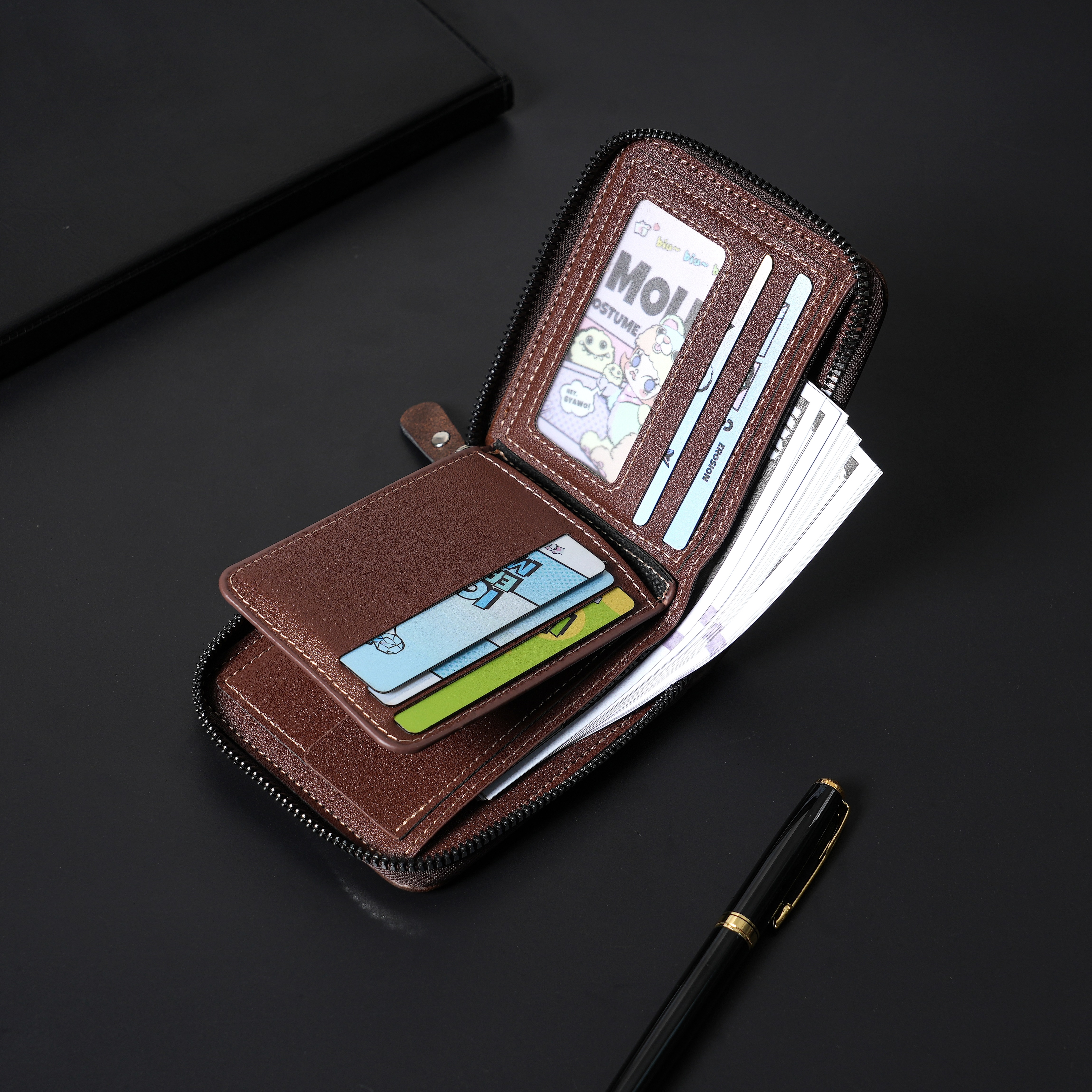 New Men's Zipper Card Holder C - Photo Acrylic Block incelemesi ve fiyatı