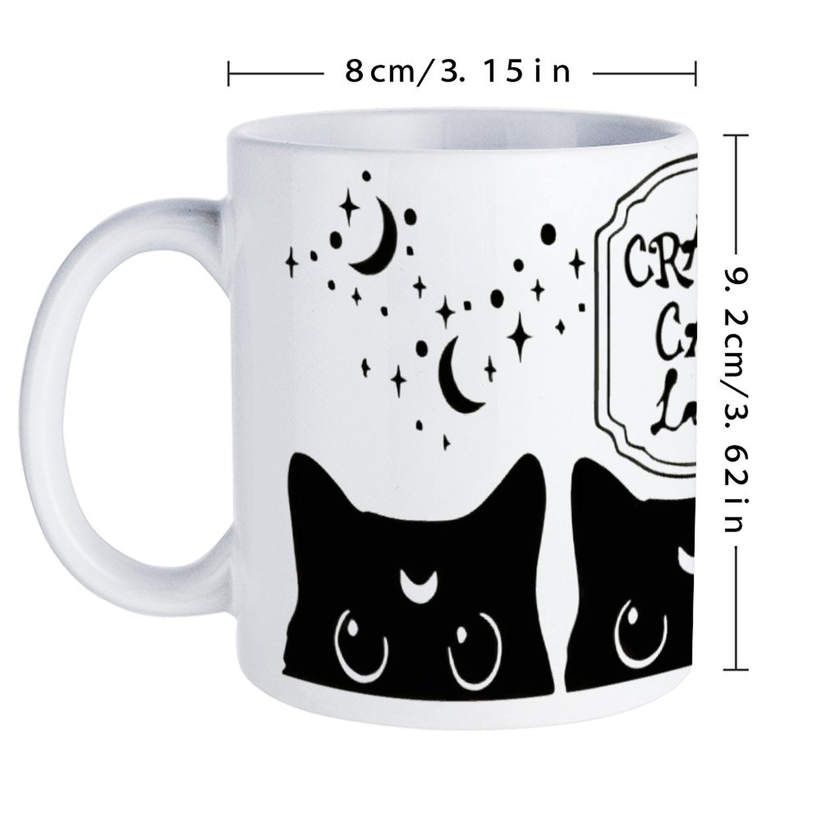Three Black Cats With Crescent - Sublimation Mug White incelemesi ve fiyatı