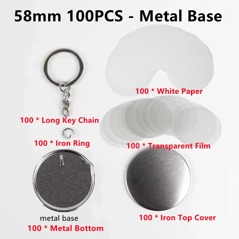 100PCS Blank Plastic/Metal But - Button Badge Blank incelemesi ve fiyatı