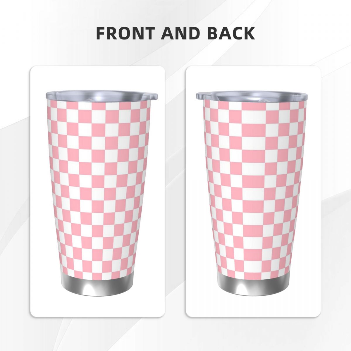 Pink White Checkerboard Patter - Tumbler 20Oz White incelemesi ve fiyatı