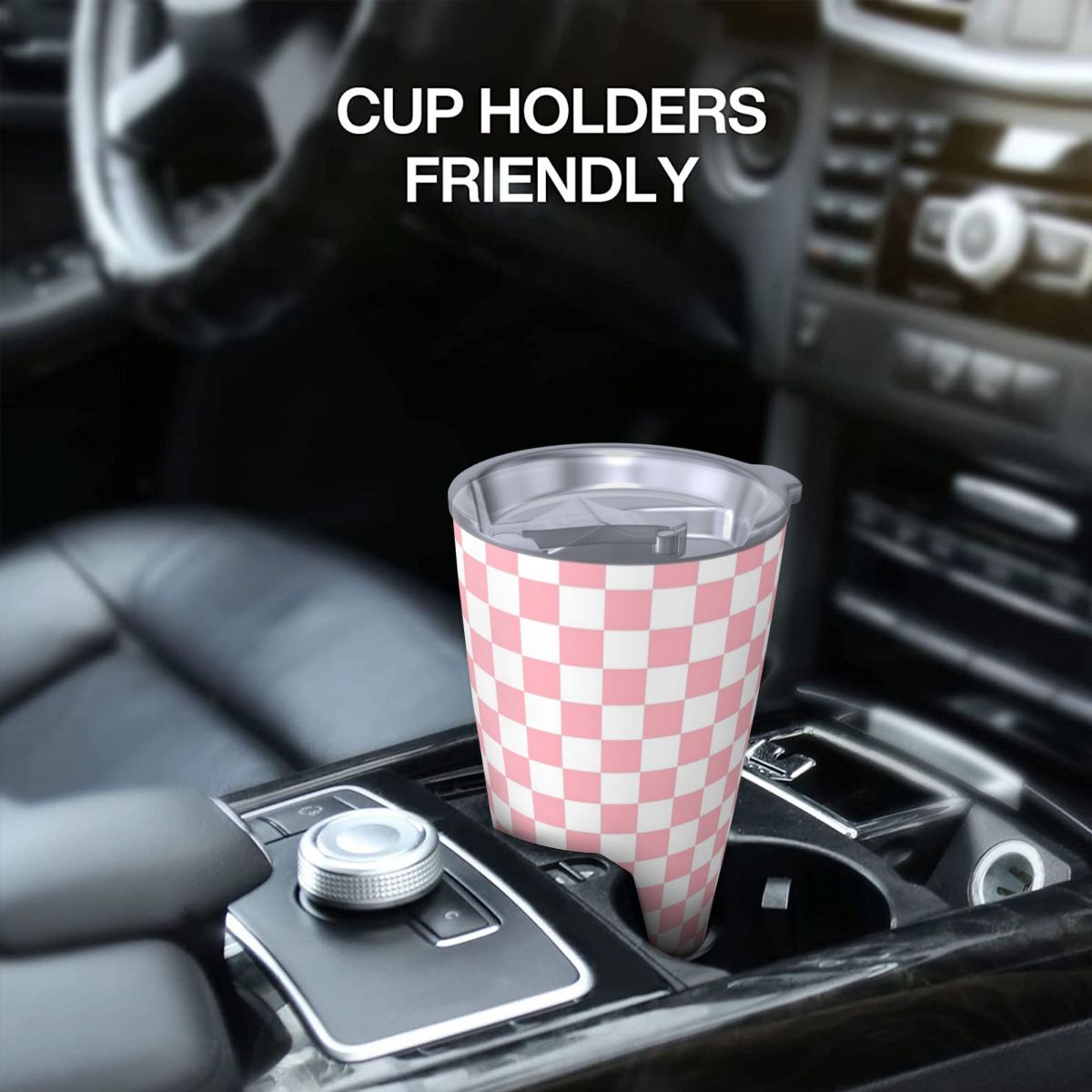 Pink White Checkerboard Patter - Tumbler 20Oz White incelemesi ve fiyatı