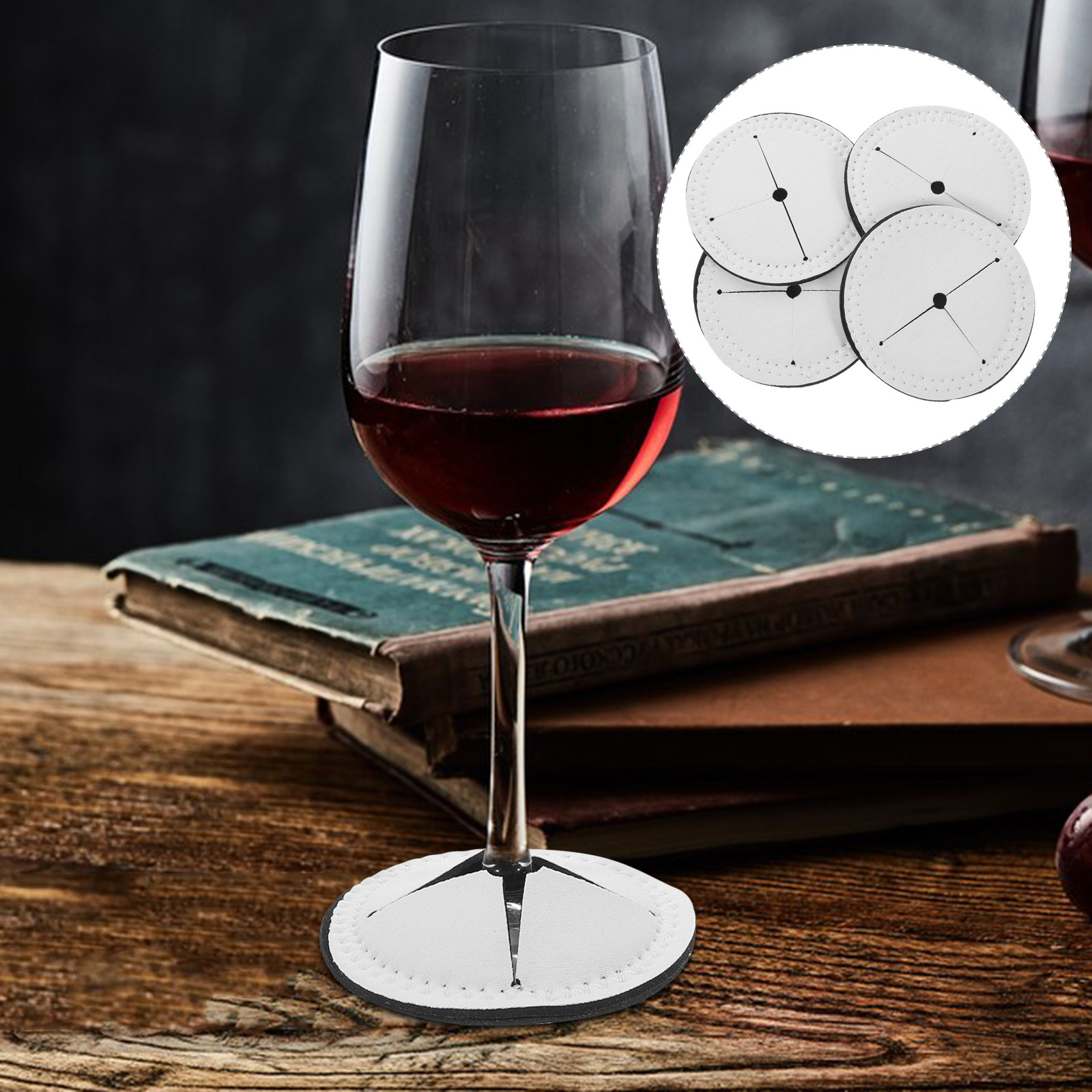 4Pcs Wine Cup Coasters Blank S - Coaster Sublimation Blank incelemesi ve fiyatı