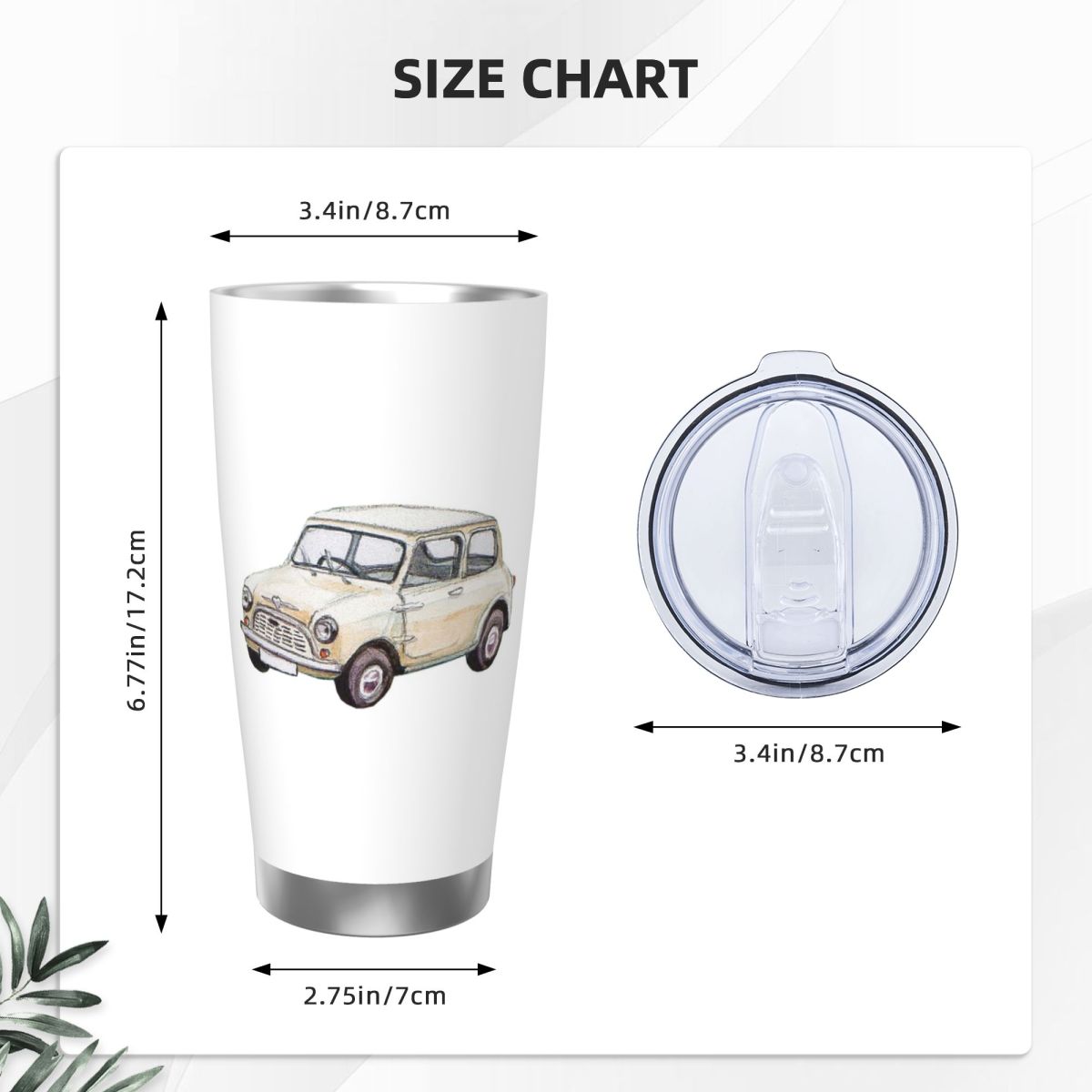 Classic White Mini Cooper In W - Tumbler 20Oz White incelemesi ve fiyatı