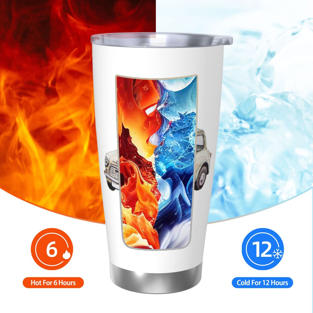 Classic White Mini Cooper In W - Tumbler 20Oz White incelemesi ve fiyatı