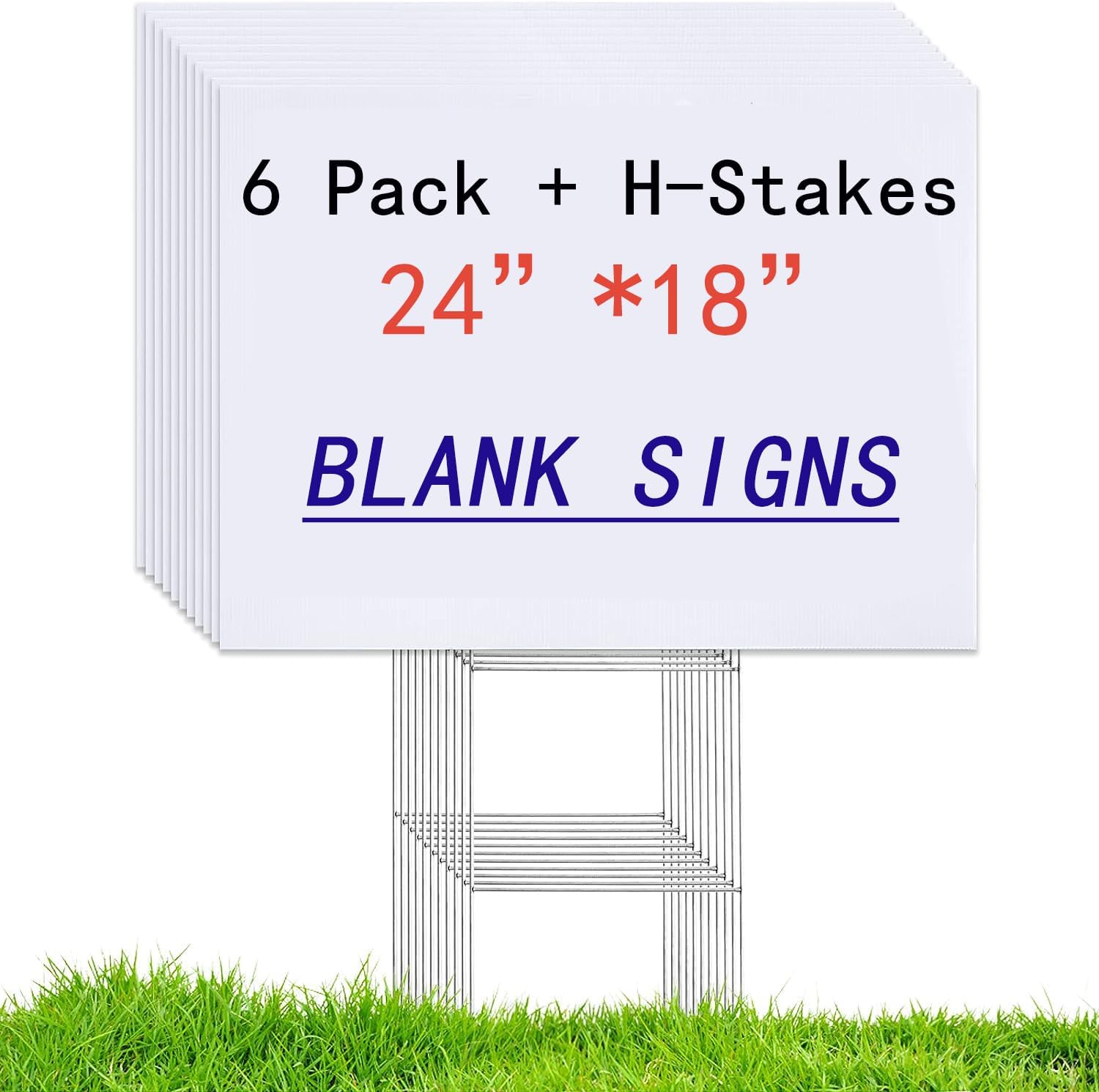 6 Pack 24x18 White Blank Lawn  - Yard Sign Blank incelemesi ve fiyatı
