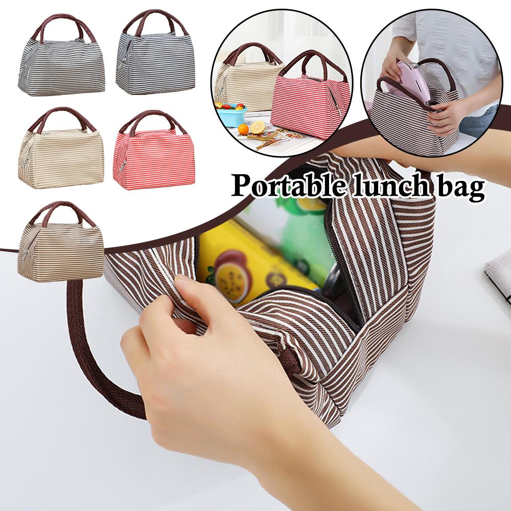 Striped Insulated Lunch Bag Po - Tote Bag Sublimation incelemesi ve fiyatı