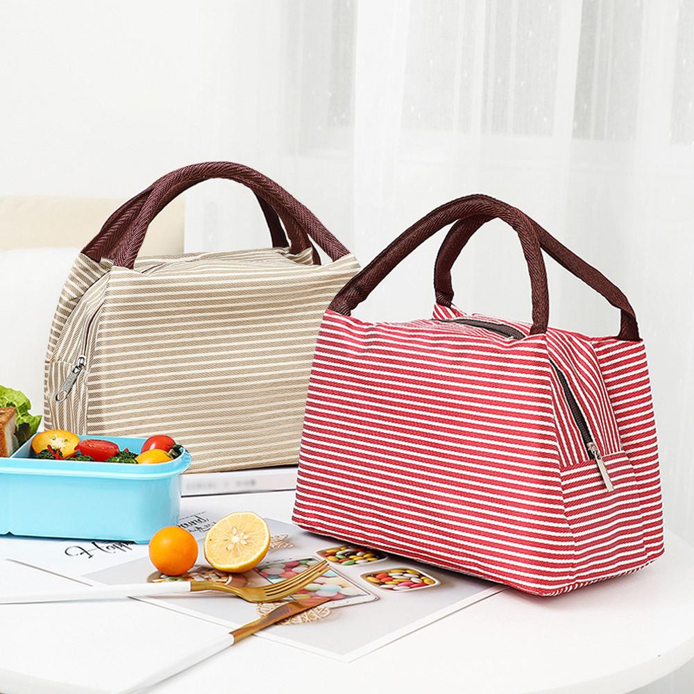 Striped Insulated Lunch Bag Po - Tote Bag Sublimation incelemesi ve fiyatı