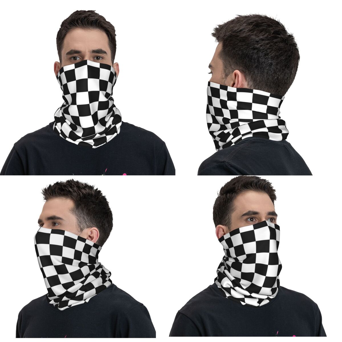 Black And White Checkered Band - Bandana Blank White incelemesi ve fiyatı