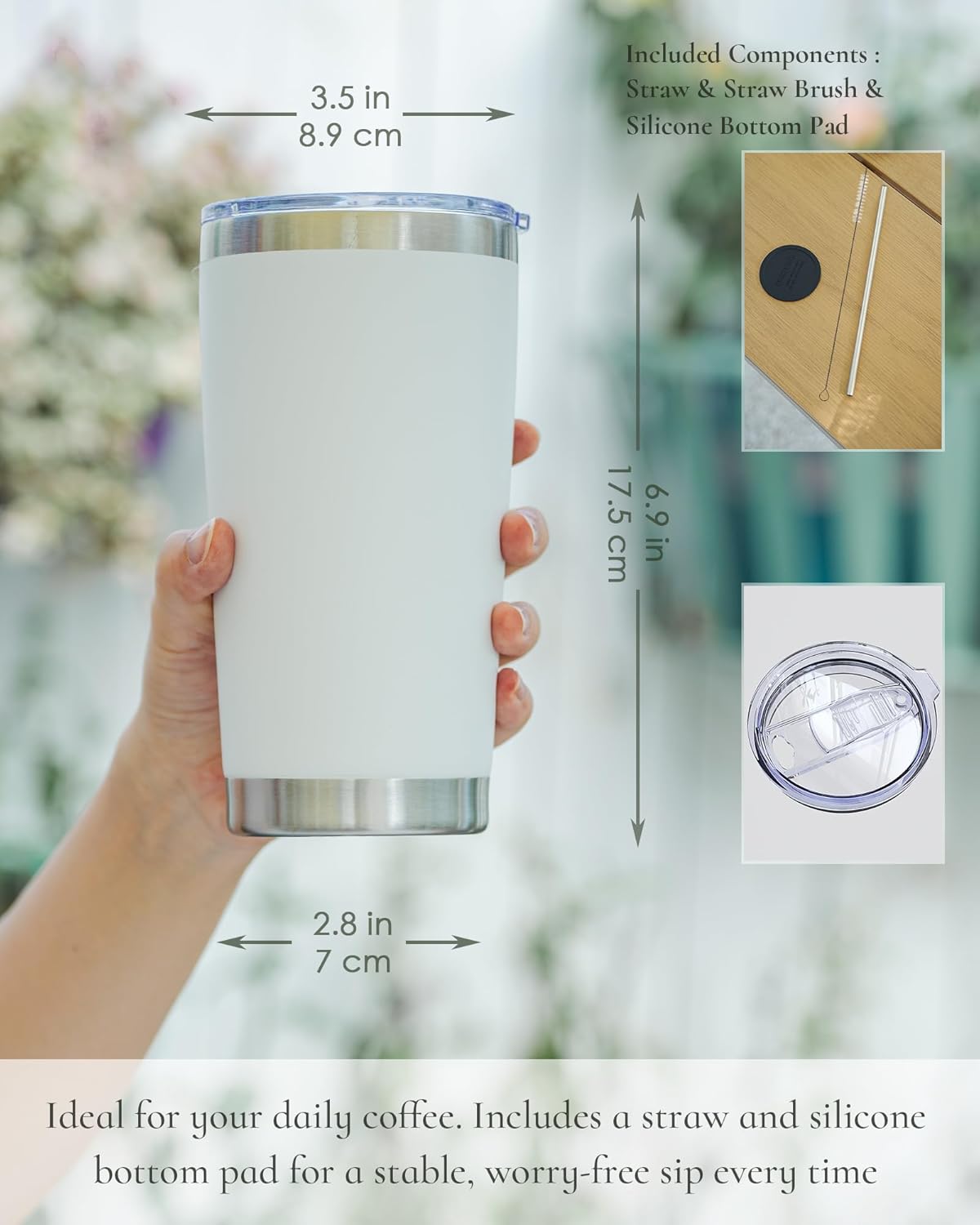 20oz Leakproof Travel Coffee T - Tumbler 20Oz White incelemesi ve fiyatı