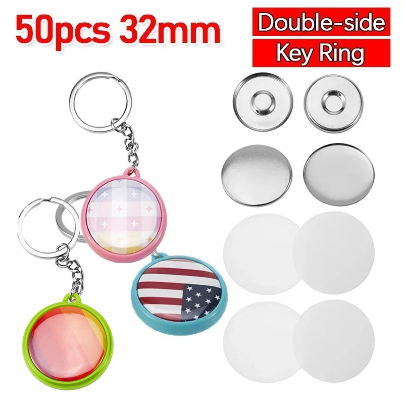 50pcs/Set 32mm Double-side Key - Button Badge Blank incelemesi ve fiyatı