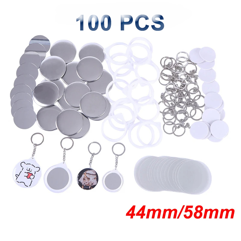 New 100PCS Key Ring Mirror Bla - Button Badge Blank incelemesi ve fiyatı