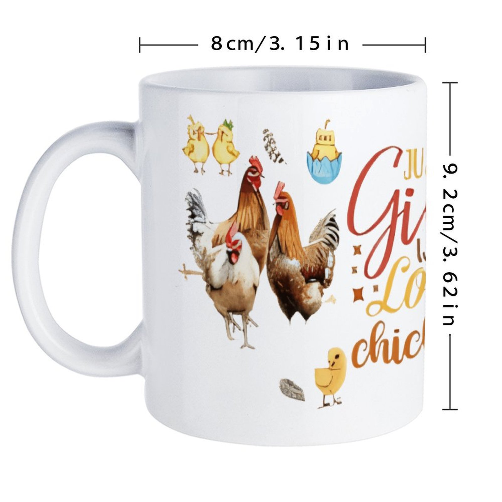 Just A Girl Who Loves Chickens - Sublimation Mug White incelemesi ve fiyatı