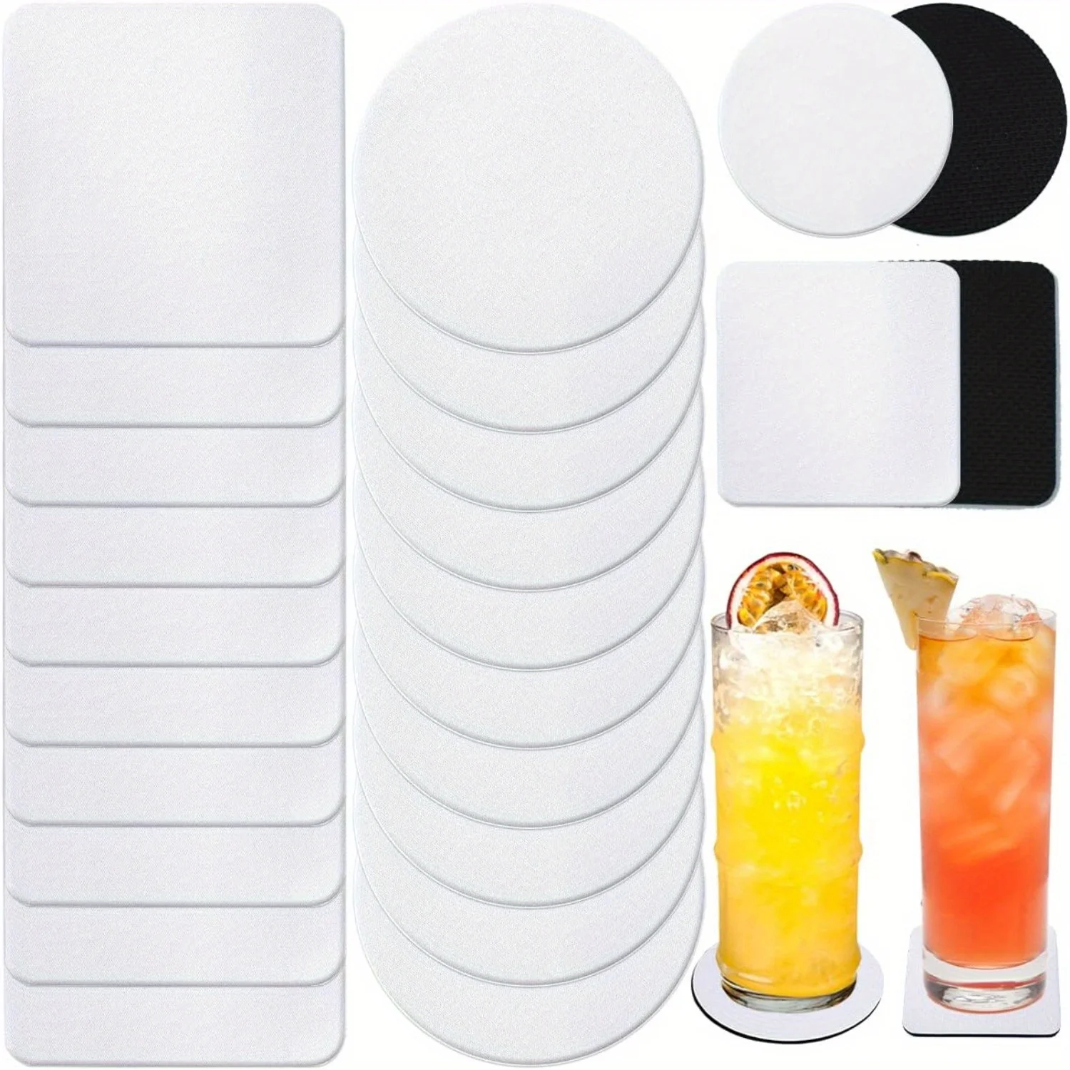 30/50 Pcs Square and Round Sub - Coaster Sublimation Blank incelemesi ve fiyatı