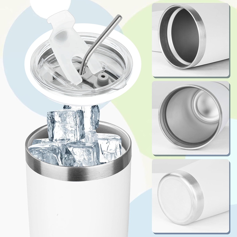 20oz Tumbler Mug with Lid and  - Tumbler 20Oz White incelemesi ve fiyatı