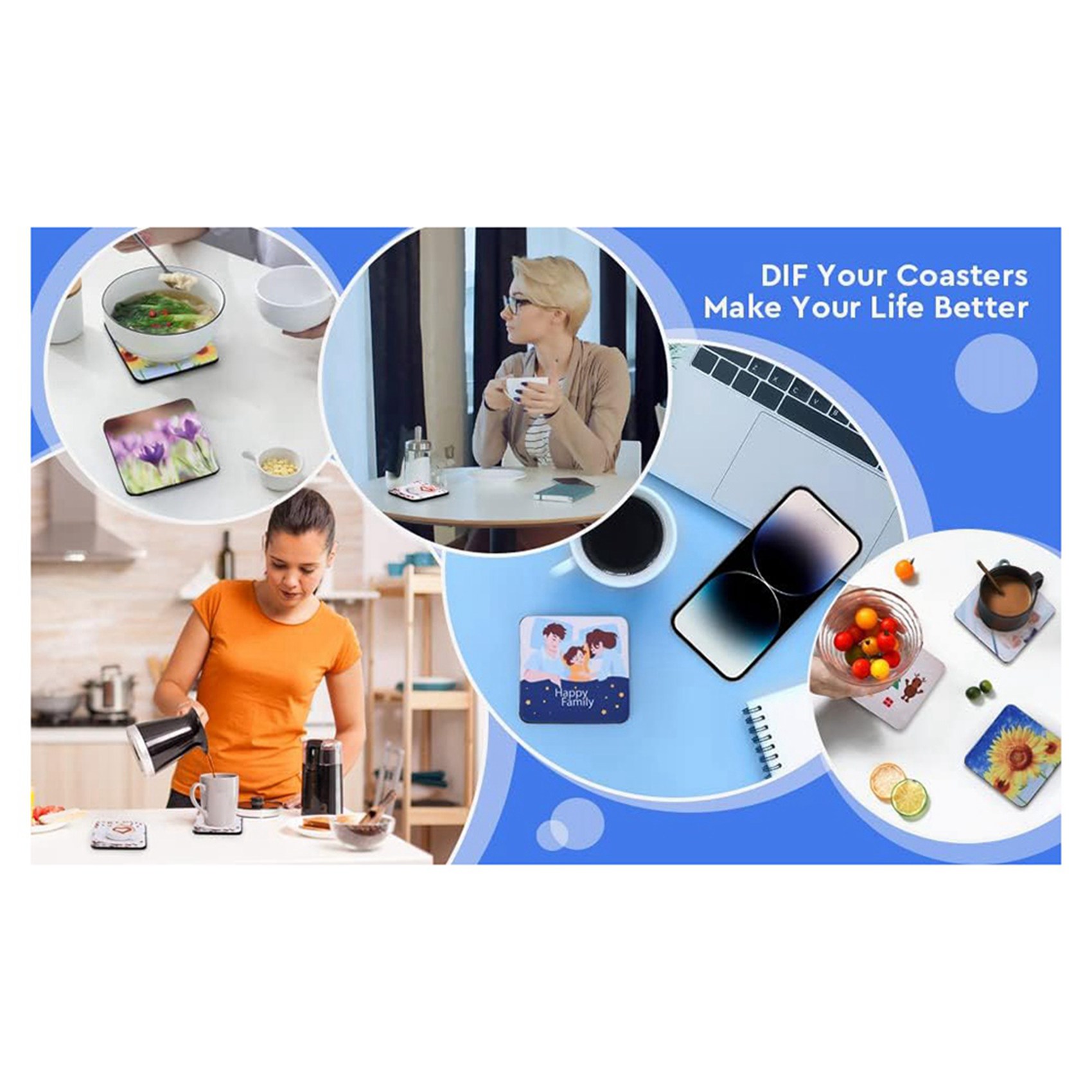 F-F 40PCS Square Sublimation B - Coaster Sublimation Blank incelemesi ve fiyatı